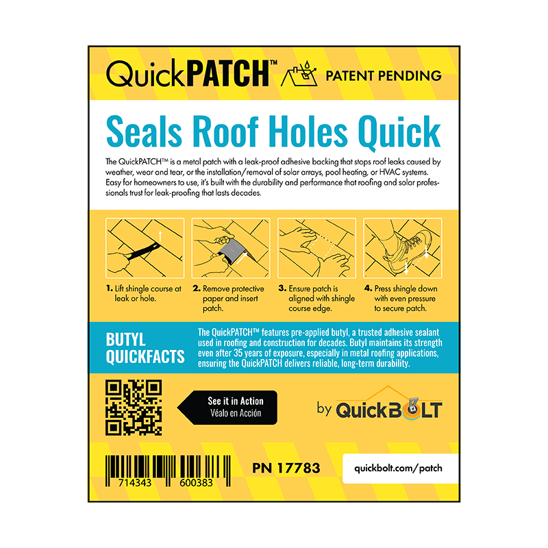 QuickPATCH™ Packaging - Back