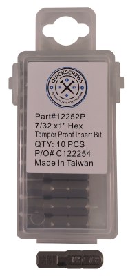 Hex Drive Tamper Proof Insert Bit